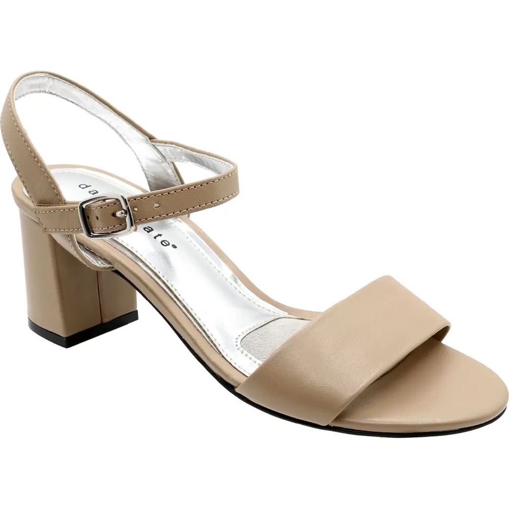 David Tate Ageless Leather Taupe Heels Size 7N Wedding!